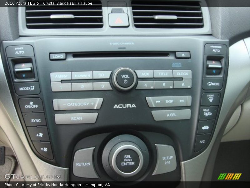 Crystal Black Pearl / Taupe 2010 Acura TL 3.5