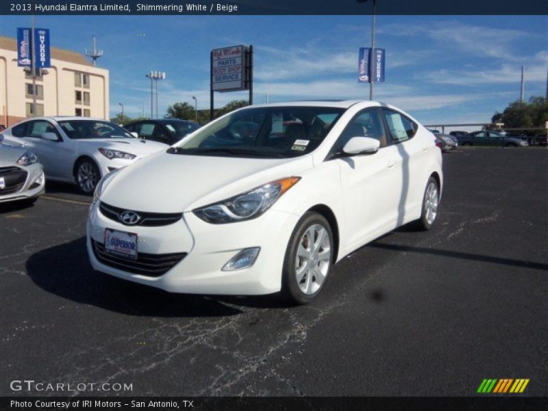 Shimmering White / Beige 2013 Hyundai Elantra Limited