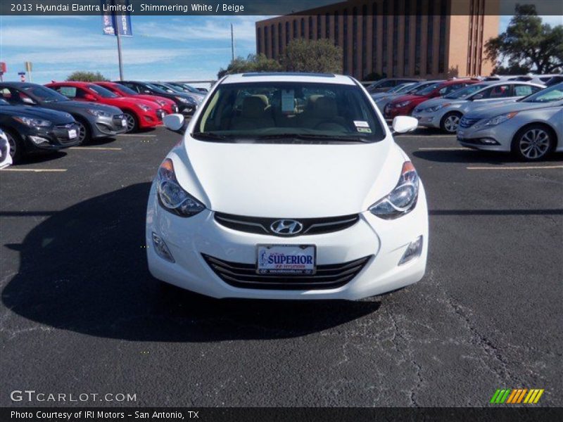 Shimmering White / Beige 2013 Hyundai Elantra Limited