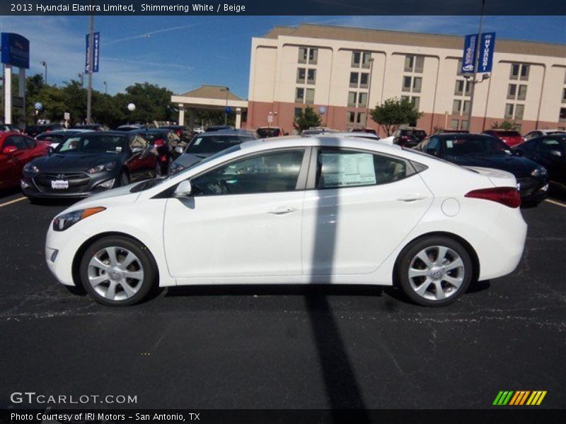 Shimmering White / Beige 2013 Hyundai Elantra Limited
