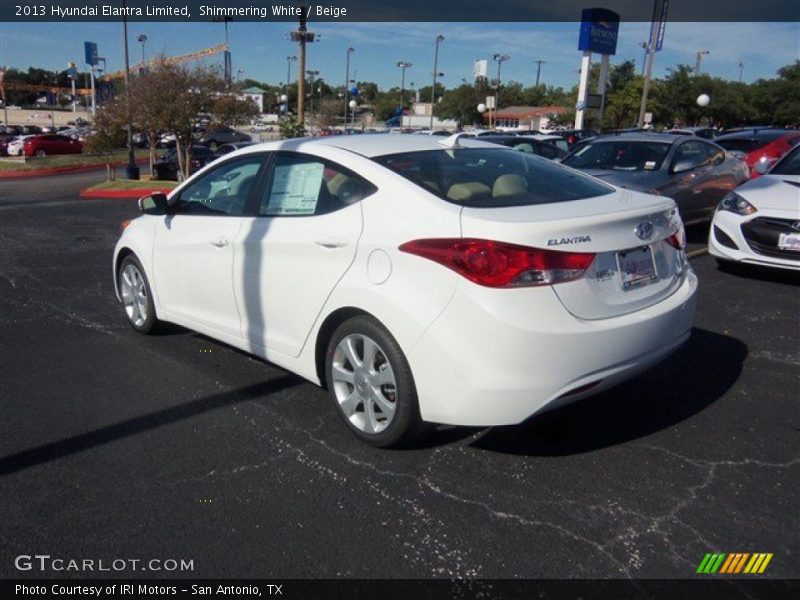 Shimmering White / Beige 2013 Hyundai Elantra Limited