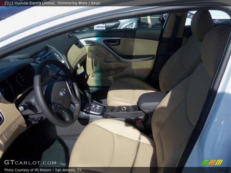 Shimmering White / Beige 2013 Hyundai Elantra Limited