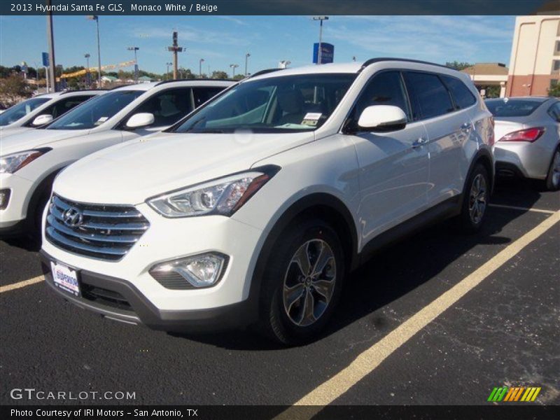Monaco White / Beige 2013 Hyundai Santa Fe GLS