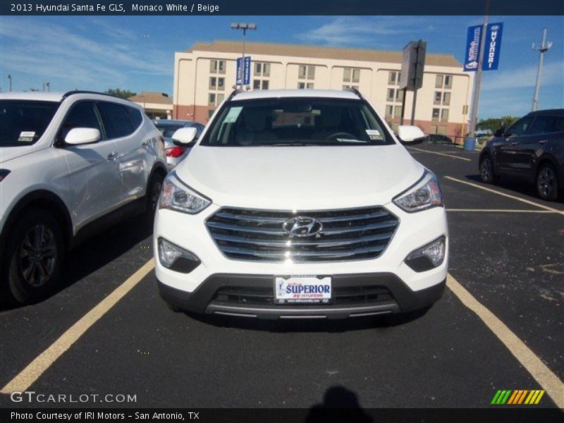 Monaco White / Beige 2013 Hyundai Santa Fe GLS