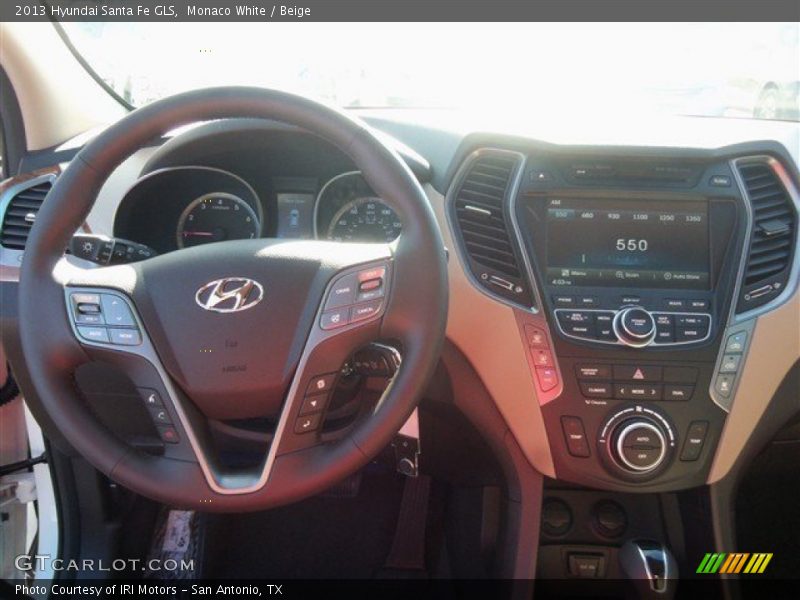 Monaco White / Beige 2013 Hyundai Santa Fe GLS