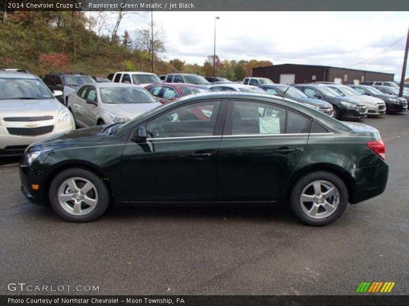 Rainforest Green Metallic / Jet Black 2014 Chevrolet Cruze LT