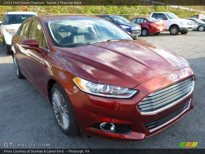 Sunset / Charcoal Black 2014 Ford Fusion Titanium
