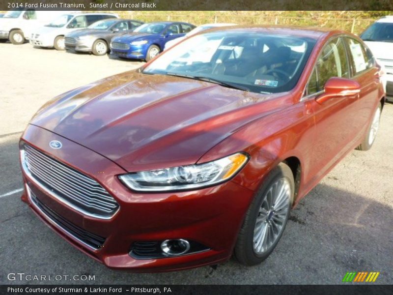 Sunset / Charcoal Black 2014 Ford Fusion Titanium