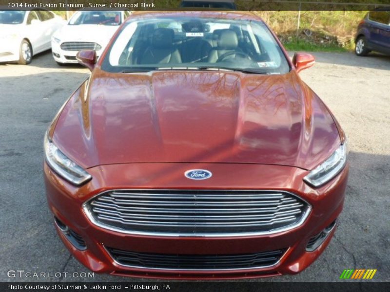 Sunset / Charcoal Black 2014 Ford Fusion Titanium