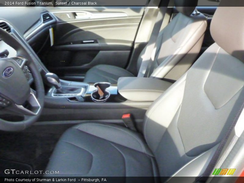 Sunset / Charcoal Black 2014 Ford Fusion Titanium