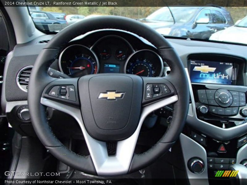 Rainforest Green Metallic / Jet Black 2014 Chevrolet Cruze LT