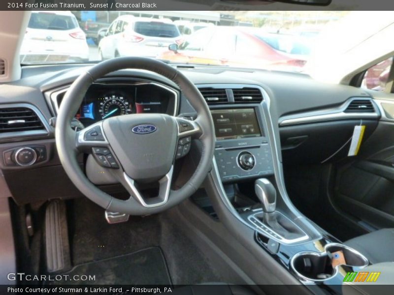Sunset / Charcoal Black 2014 Ford Fusion Titanium