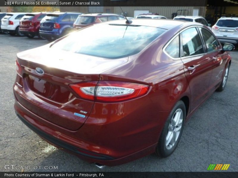 Sunset / Charcoal Black 2014 Ford Fusion SE EcoBoost