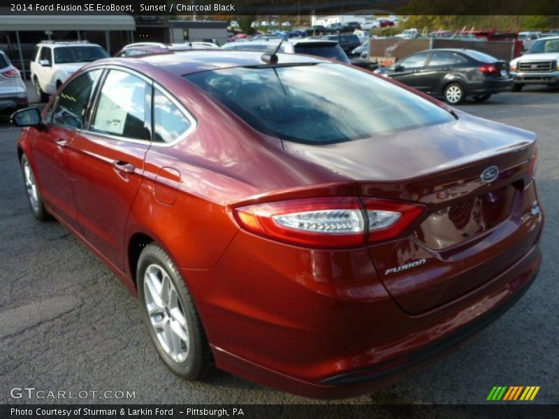 Sunset / Charcoal Black 2014 Ford Fusion SE EcoBoost