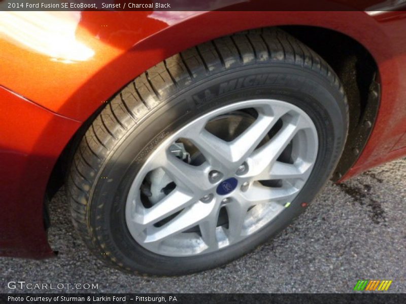 Sunset / Charcoal Black 2014 Ford Fusion SE EcoBoost