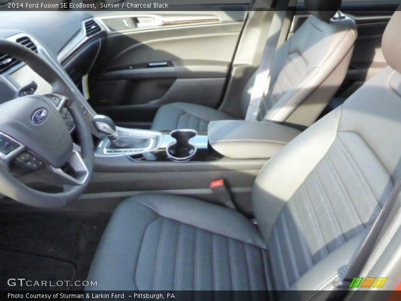 Sunset / Charcoal Black 2014 Ford Fusion SE EcoBoost