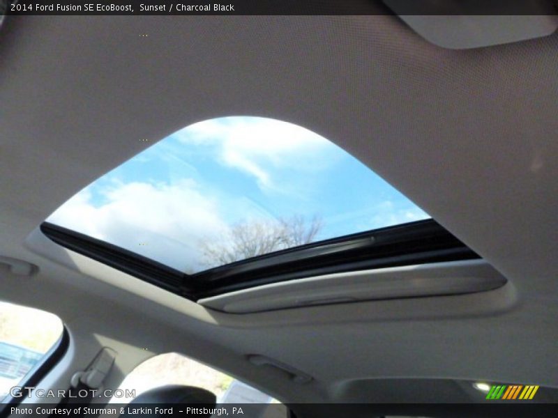 Sunset / Charcoal Black 2014 Ford Fusion SE EcoBoost