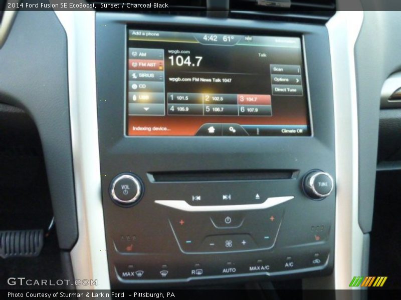 Sunset / Charcoal Black 2014 Ford Fusion SE EcoBoost