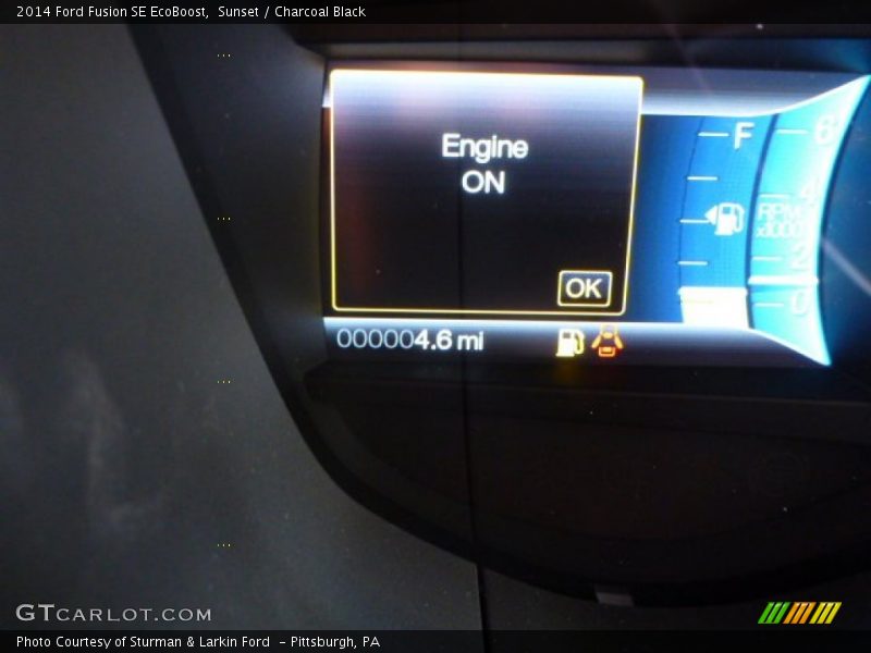 Sunset / Charcoal Black 2014 Ford Fusion SE EcoBoost