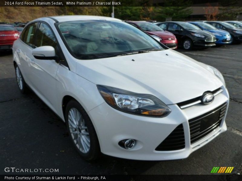 White Platinum / Charcoal Black 2014 Ford Focus Titanium Sedan
