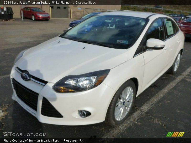 White Platinum / Charcoal Black 2014 Ford Focus Titanium Sedan