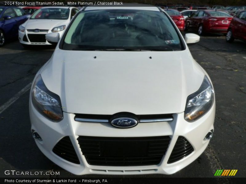 White Platinum / Charcoal Black 2014 Ford Focus Titanium Sedan