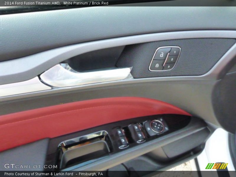 White Platinum / Brick Red 2014 Ford Fusion Titanium AWD