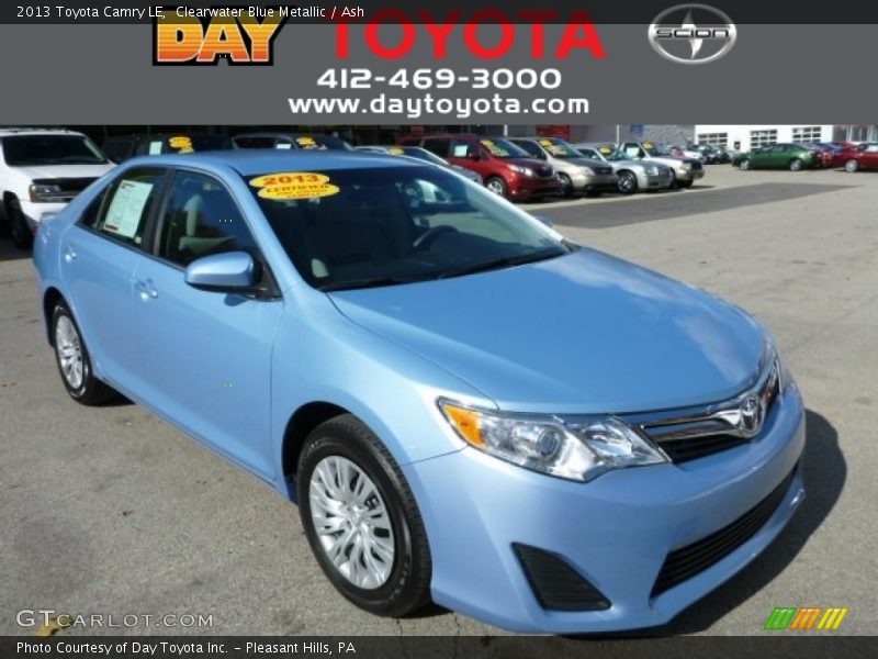 Clearwater Blue Metallic / Ash 2013 Toyota Camry LE