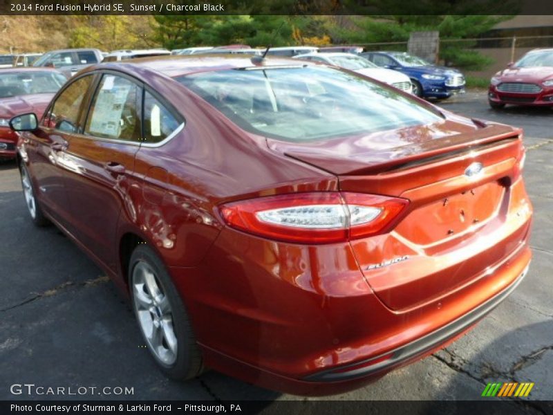 Sunset / Charcoal Black 2014 Ford Fusion Hybrid SE