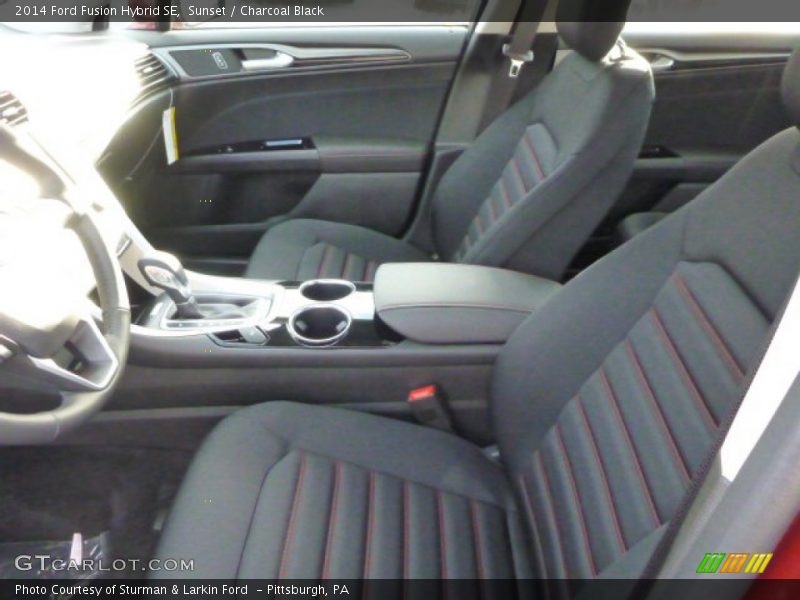Sunset / Charcoal Black 2014 Ford Fusion Hybrid SE
