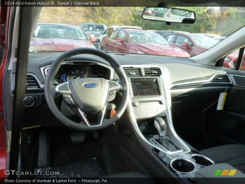 Sunset / Charcoal Black 2014 Ford Fusion Hybrid SE