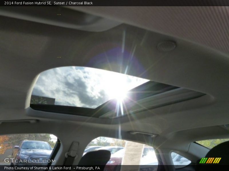 Sunset / Charcoal Black 2014 Ford Fusion Hybrid SE