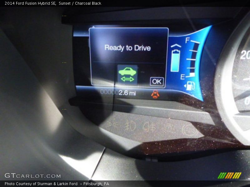 Sunset / Charcoal Black 2014 Ford Fusion Hybrid SE