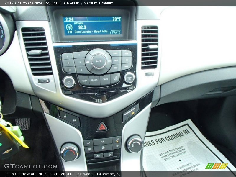 Ice Blue Metallic / Medium Titanium 2012 Chevrolet Cruze Eco