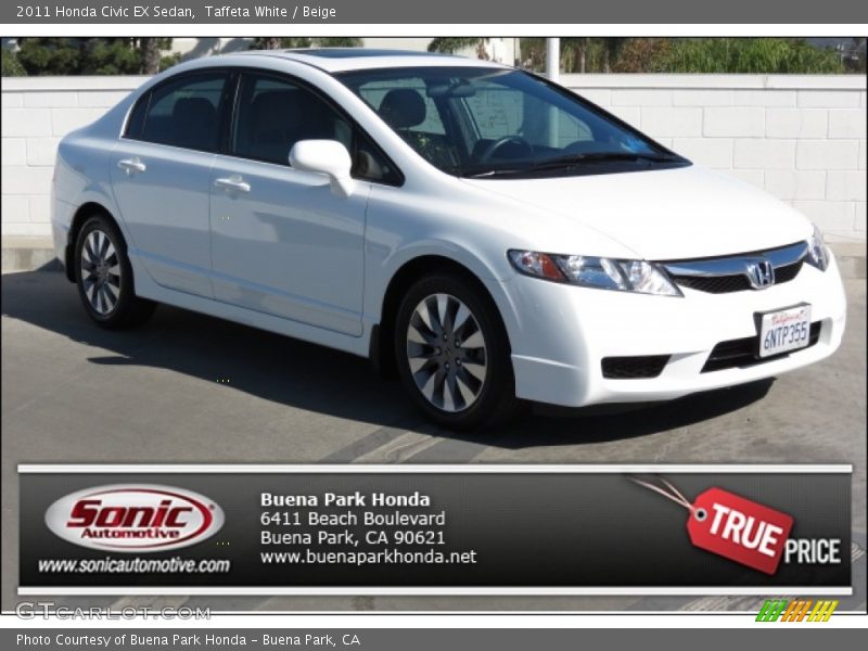 Taffeta White / Beige 2011 Honda Civic EX Sedan