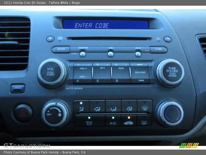 Taffeta White / Beige 2011 Honda Civic EX Sedan