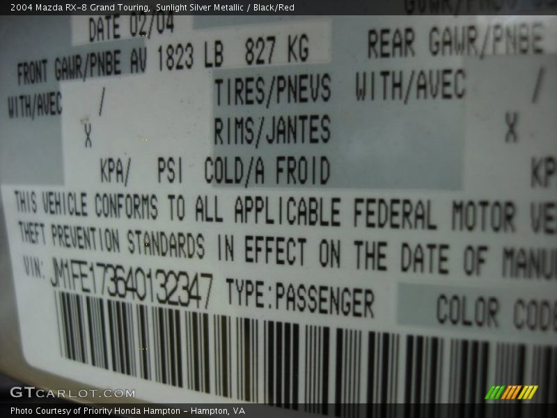 Sunlight Silver Metallic / Black/Red 2004 Mazda RX-8 Grand Touring