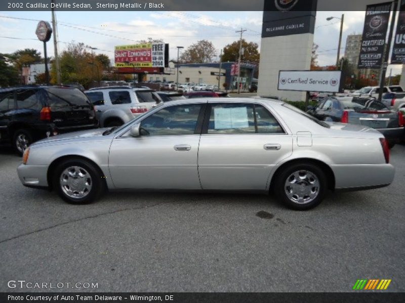 Sterling Metallic / Black 2002 Cadillac DeVille Sedan