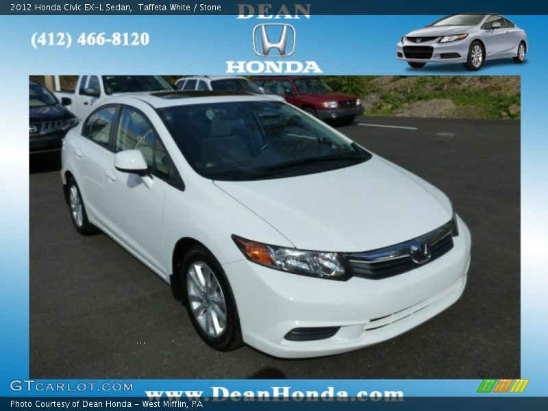 Taffeta White / Stone 2012 Honda Civic EX-L Sedan