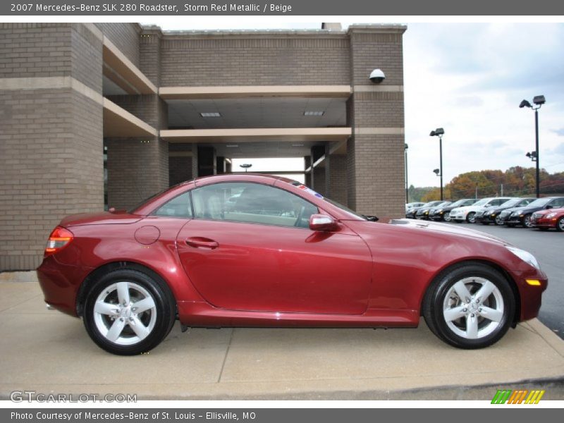 Storm Red Metallic / Beige 2007 Mercedes-Benz SLK 280 Roadster