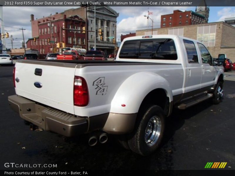 White Platinum Metallic Tri-Coat / Chaparral Leather 2012 Ford F350 Super Duty Lariat Crew Cab 4x4 Dually