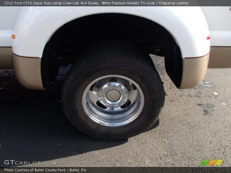 White Platinum Metallic Tri-Coat / Chaparral Leather 2012 Ford F350 Super Duty Lariat Crew Cab 4x4 Dually