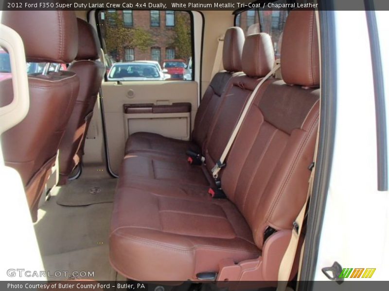 White Platinum Metallic Tri-Coat / Chaparral Leather 2012 Ford F350 Super Duty Lariat Crew Cab 4x4 Dually