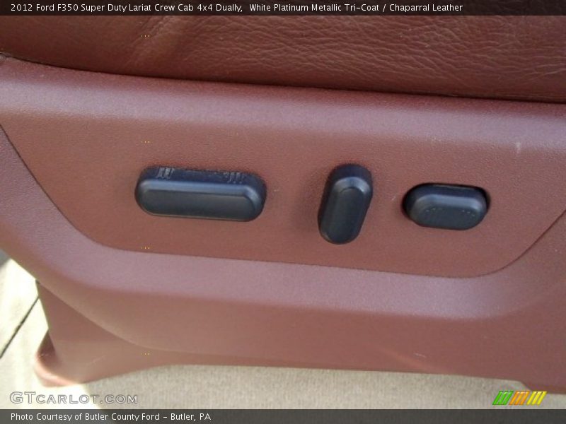 White Platinum Metallic Tri-Coat / Chaparral Leather 2012 Ford F350 Super Duty Lariat Crew Cab 4x4 Dually
