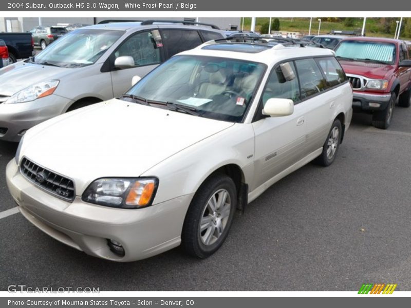 White Frost Pearl / Beige 2004 Subaru Outback H6 3.0 Wagon