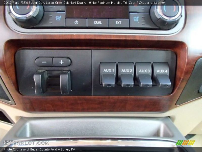 White Platinum Metallic Tri-Coat / Chaparral Leather 2012 Ford F350 Super Duty Lariat Crew Cab 4x4 Dually