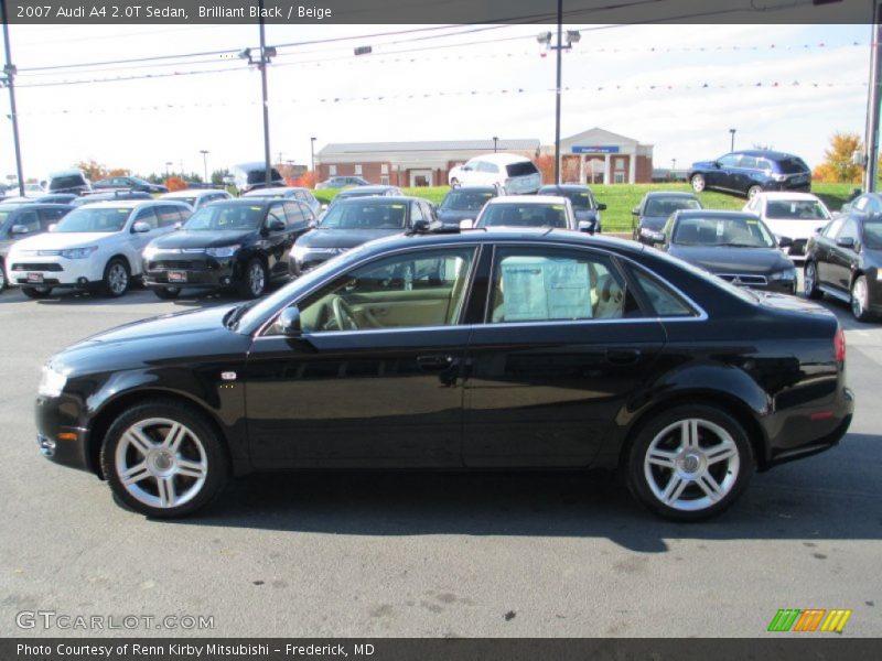 Brilliant Black / Beige 2007 Audi A4 2.0T Sedan