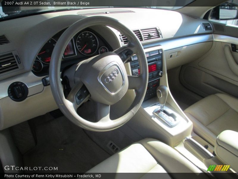 Brilliant Black / Beige 2007 Audi A4 2.0T Sedan