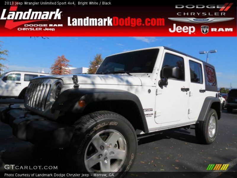 Bright White / Black 2013 Jeep Wrangler Unlimited Sport 4x4