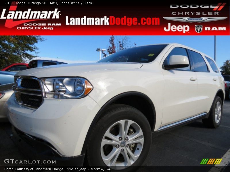 Stone White / Black 2012 Dodge Durango SXT AWD